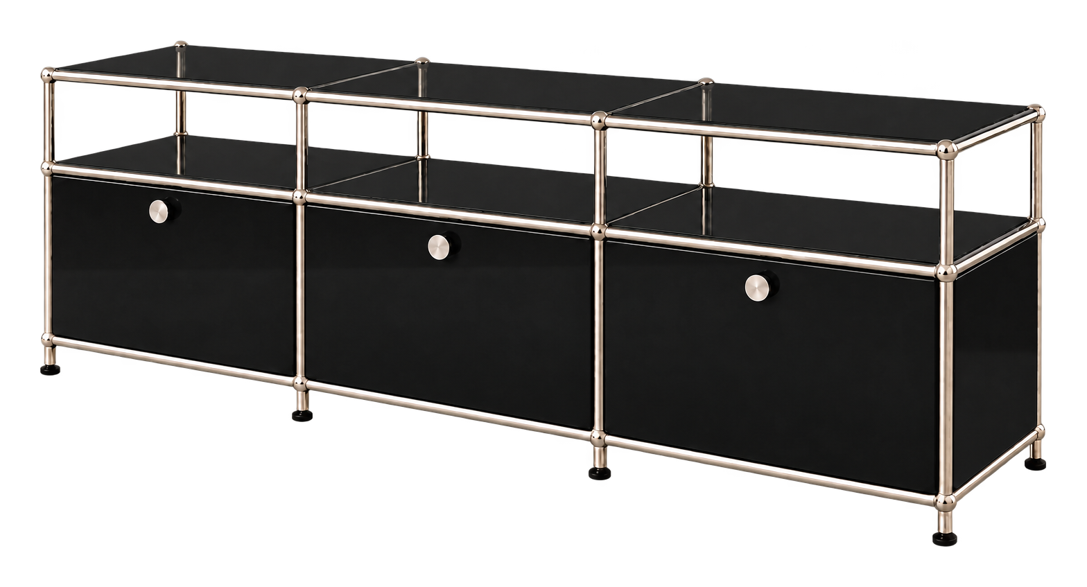 Vermut Konsol, 220 cm model, siyah, çapraz görünüm